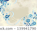 A gorgeous background texture featuring flowers and ribbons. 139941790