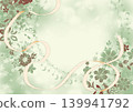 A gorgeous background texture featuring flowers and ribbons. 139941792