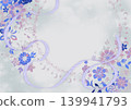 A gorgeous background texture featuring flowers and ribbons. 139941793