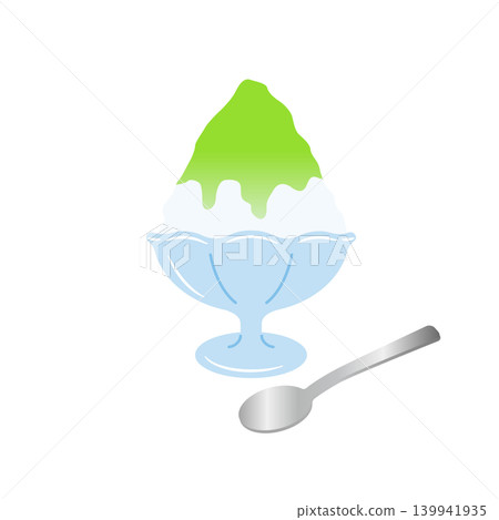 Melon flavored shaved ice illustration Melon flavored shaved ice illustration 139941935