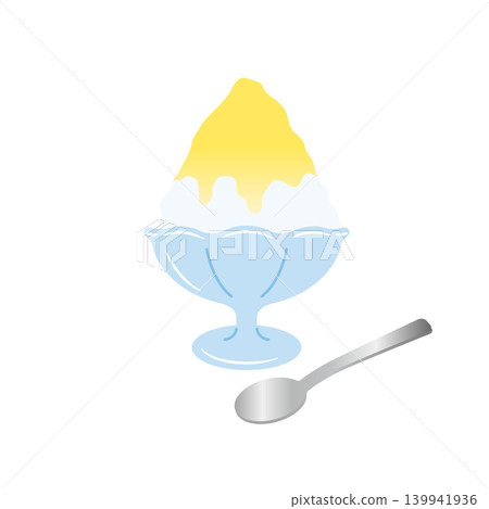Lemon flavored shaved ice illustration Lemon flavored shaved ice illustration 139941936