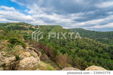 View of Kislovodsk Park and the cable car from the mountain View of Kislovodsk Park and the cable car from the mountain 139943779