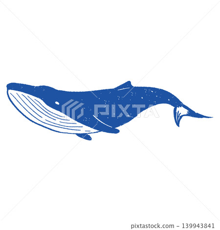 Woodblock print style: Diving whale, monochrome, blue Woodblock print style: Diving whale, monochrome, blue 139943841