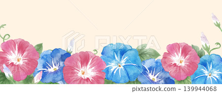 水彩牽牛花畫框 水彩牽牛花畫框 139944068
