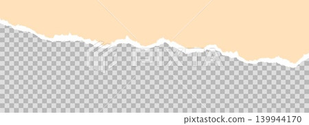 Yellow torn paper element background. Jagged uneven edge wave border for letterhead, header, footer, design template, collage, banner, sticker, poster, flyer. Ecru paper piece frame divider. Vector Yellow torn paper element background. Jagged uneven edge wave border for letterhead, header, footer, design template, collage, banner, sticker, poster, flyer. Ecru paper piece frame divider. Vector 139944170