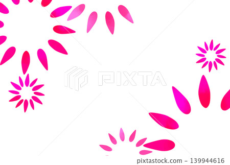 一幅色彩鮮豔的粉紅色花朵的簡單插圖。 139944616