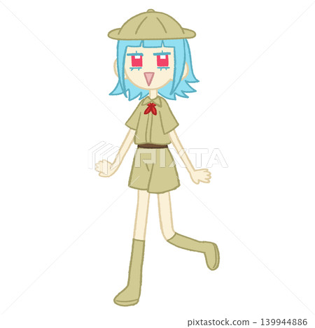 穿著探險家服裝的女孩 139944886