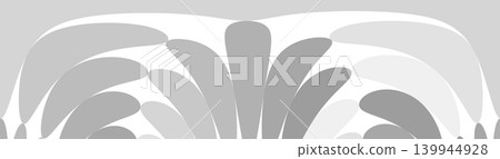 Abstract gray and white background featuring a symmetrical floral or fan pattern with rounded shapes. Abstract gray and white background featuring a symmetrical floral or fan pattern with rounded shapes. 139944928