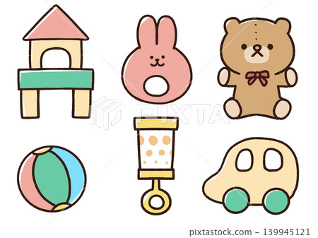 Retro-colored baby toy illustration Retro-colored baby toy illustration 139945121