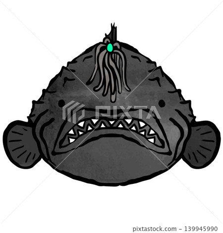 Anglerfish - Japanese-style front view illustration Anglerfish - Japanese-style front view illustration 139945990