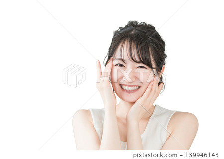 A beautiful Asian woman with flawless skin using skincare products (Beauty, skincare image) A beautiful Asian woman with flawless skin using skincare products (Beauty, skincare image) 139946143