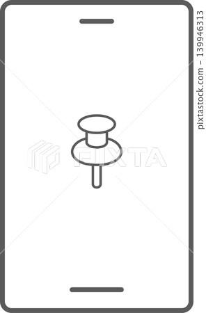Smartphone screen icon: thumbtack Smartphone screen icon: thumbtack 139946313