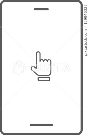 Smartphone screen icon, hand sign, pointing finger Smartphone screen icon, hand sign, pointing finger 139946323