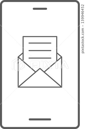 智慧型手機螢幕圖示:郵件已打開 智慧型手機螢幕圖示:郵件已打開 139946452