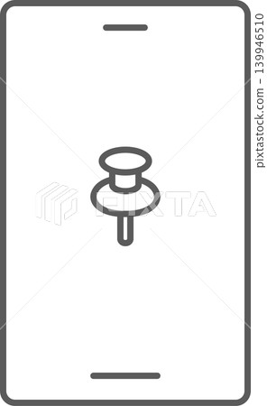 Smartphone screen icon: thumbtack Smartphone screen icon: thumbtack 139946510