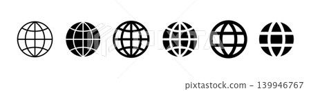 Earth and Network Icon Set Earth and Network Icon Set 139946767