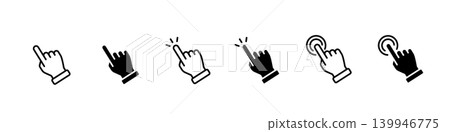 Tap/click finger icon set Tap/click finger icon set 139946775