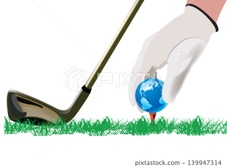 golf game with planet earth- 139947314