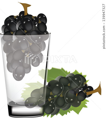 glass full of black grapes 139947327