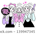 Simple illustrations of women who are into their favorite idols/fans. 139947345