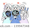 Simple illustrations of women who are into their favorite idols/fans. 139947348