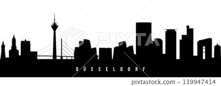 Vector silhouette illustration of Dusseldorf urban skyline. 139947414