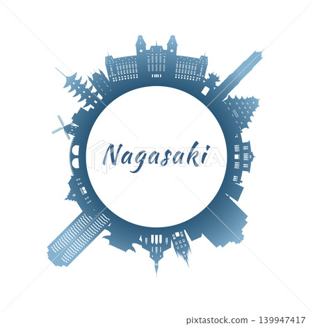 Nagasaki skyline with colorful buildings. Nagasaki skyline with colorful buildings. 139947417