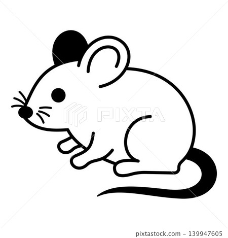 Mouse outline illustration, black rodent icon isolated for pest control, hantavirus risk, infestation warning, contamination, hygiene and public health design Mouse outline illustration, black rodent icon isolated for pest control, hantavirus risk, infestation warning, contamination, hygiene and public health design 139947605