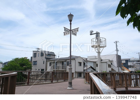 Streetlights on the X Bridge over the Shogawa River in Minamitsukaguchi-cho, Amagasaki City 139947748