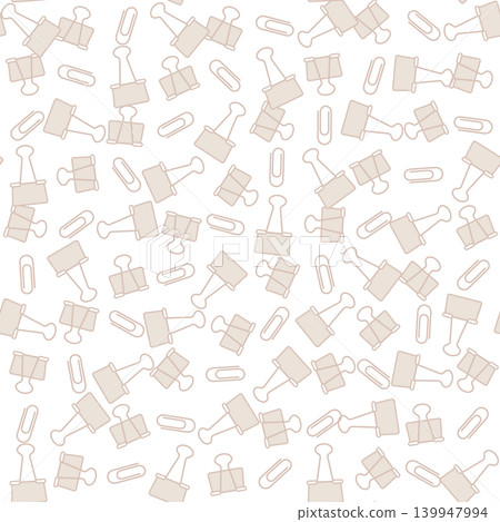 Seamless pattern material made of stationery clips. Seamless pattern material made of stationery clips. 139947994