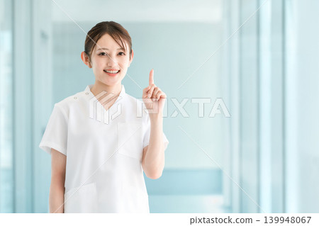 Young Asian women in scrubs: doctors, nurses, caregivers, and emergency physicians. Young Asian women in scrubs: doctors, nurses, caregivers, and emergency physicians. 139948067