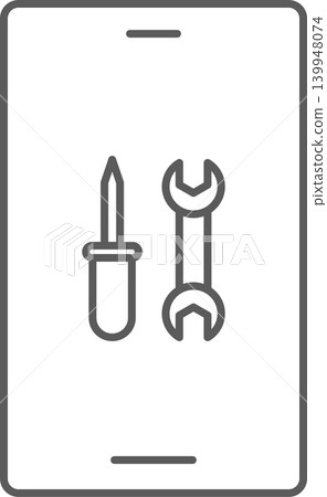 Smartphone screen icon: Tools - Settings Smartphone screen icon: Tools - Settings 139948074