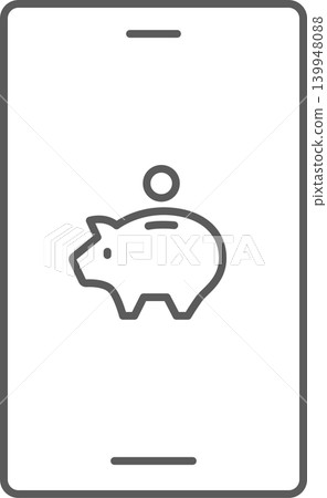 Smartphone screen icon: Piggy bank Smartphone screen icon: Piggy bank 139948088
