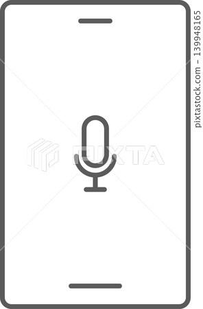 Microphone icon on smartphone screen Microphone icon on smartphone screen 139948165
