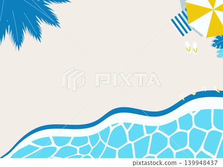 Summer sandy beach and umbrella 139948437
