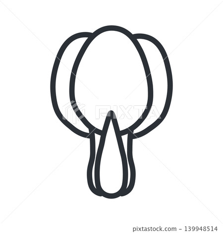 Simple line art icon illustration of bok choy Simple line art icon illustration of bok choy 139948514