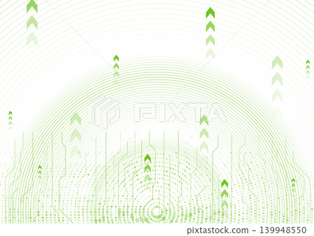 Technology minimal background with round lines, halftone dots and arrows 139948550