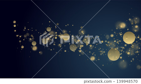 Glowing golden stars and shiny particles abstract background Glowing golden stars and shiny particles abstract background 139948570