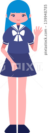 學生,全身插畫,女性 學生,全身插畫,女性 139948785