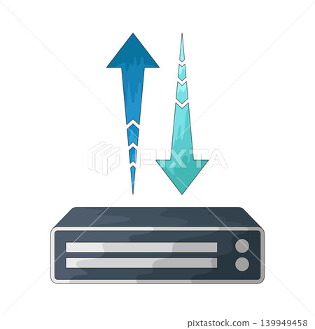 Illustration of Server Data Transfer Arrow Illustration of Server Data Transfer Arrow 139949458