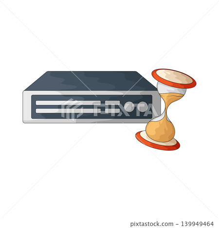 Illustration of Server Rack With Hourglass Illustration of Server Rack With Hourglass 139949464