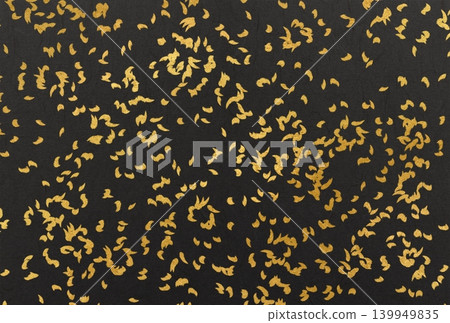 Black Japanese paper with a golden leaf pattern Black Japanese paper with a golden leaf pattern 139949835