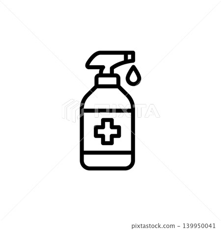 Disinfectant Solution Bottle Icon Disinfectant Solution Bottle Icon 139950041