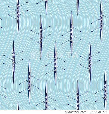 A simple, seamless pattern representing the sport of rowing. A simple, seamless pattern representing the sport of rowing. 139950146