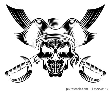 Skull Pirate Crossbones Cross Cutlass Swords Skull Pirate Crossbones Cross Cutlass Swords 139950367