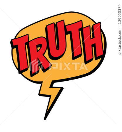 TRUTH Comic Book Pop Art Speech Bubble Lightning TRUTH Comic Book Pop Art Speech Bubble Lightning 139950374