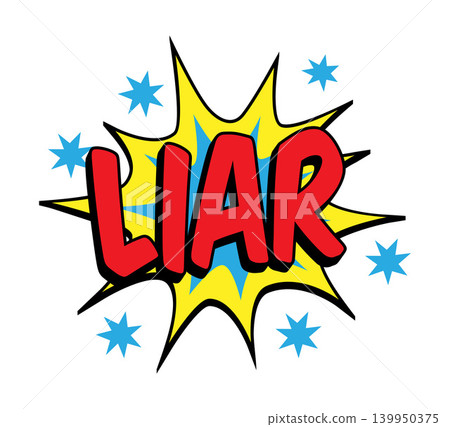 LIAR Comic Book Pop Art Starburst Badge Graphic LIAR Comic Book Pop Art Starburst Badge Graphic 139950375