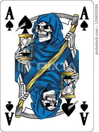 Grim Reaper Ace of Spades Death Playing Card Grim Reaper Ace of Spades Death Playing Card 139950384