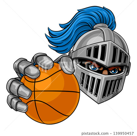 Medieval Knight Basketball Ball Sports Team Mascot 139950457