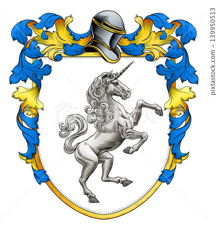 Coat of Arms Crest Unicorn Horse Heraldry Shield Coat of Arms Crest Unicorn Horse Heraldry Shield 139950513